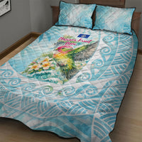 Saipan CMNI Quilt Bed Set Polynesian Northern Mariana Islands Fruit Dove Watercolor