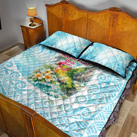 Saipan CMNI Quilt Bed Set Polynesian Northern Mariana Islands Fruit Dove Watercolor