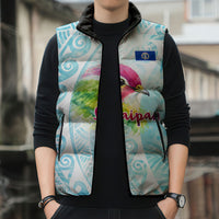 Saipan CMNI Sleeveless Puffer Jacket Polynesian Northern Mariana Islands Fruit Dove Watercolor