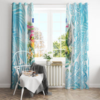 Saipan CMNI Window Curtain Polynesian Northern Mariana Islands Fruit Dove Watercolor