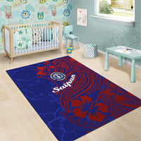 Saipan Northern Mariana Islands Area Rug Polynesian Tribal Tattoo Art With Hibiscus Flowers And Seal TS04 - Polynesian Pride