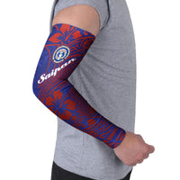 Saipan Northern Mariana Islands Arm Sleeves Polynesian Tribal Tattoo Art With Hibiscus Flowers And Seal TS04 - Polynesian Pride