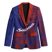 Saipan Northern Mariana Islands Blazer Polynesian Tribal Tattoo Art With Hibiscus Flowers And Seal