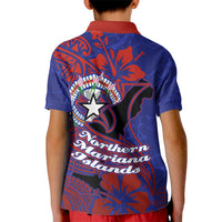 Saipan Northern Mariana Islands Kid Polo Shirt Polynesian Tribal Tattoo Art With Hibiscus Flowers And Seal TS04 - Polynesian Pride