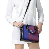 Saipan Northern Mariana Islands Shoulder Handbag Polynesian Tribal Tattoo Art With Hibiscus Flowers And Seal