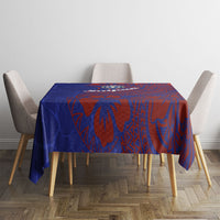 Saipan Northern Mariana Islands Tablecloth Polynesian Tribal Tattoo Art With Hibiscus Flowers And Seal