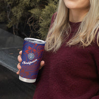 Saipan Northern Mariana Islands Tumbler Cup Polynesian Tribal Tattoo Art With Hibiscus Flowers And Seal TS04 - Polynesian Pride