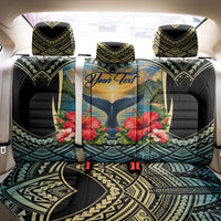 Personalized Masefau American Samoa Whale Back Car Seat Cover Polynesian Tribal Pattern Tropical Hibiscus