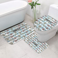 Personalized Masefau American Samoa Bathroom Set Vintage Whale Hibiscus Ocean Waves