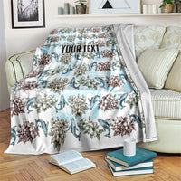 Personalized Masefau American Samoa Blanket Vintage Whale Hibiscus Ocean Waves