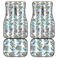 Personalized Masefau American Samoa Car Mats Vintage Whale Hibiscus Ocean Waves