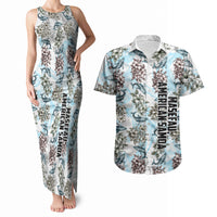 Personalized Masefau American Samoa Couples Matching Tank Maxi Dress and Hawaiian Shirt Vintage Whale Hibiscus Ocean Waves