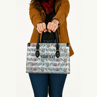 Personalized Masefau American Samoa Leather Bag Vintage Whale Hibiscus Ocean Waves