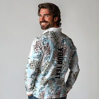 Personalized Masefau American Samoa Long Sleeve Polo Shirt Vintage Whale Hibiscus Ocean Waves