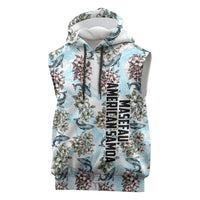 Personalized Masefau American Samoa Sleeveless Hoodie Vintage Whale Hibiscus Ocean Waves