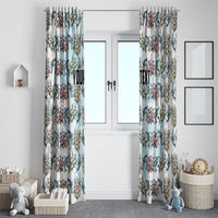 Personalized Masefau American Samoa Window Curtain Vintage Whale Hibiscus Ocean Waves