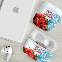 Personalized American Samoa Masefau AirPods Case Hibiscus Tropical Floral Whale Polynesian Tribal Pattern