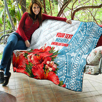 Personalized American Samoa Masefau Quilt Hibiscus Tropical Floral Whale Polynesian Tribal Pattern
