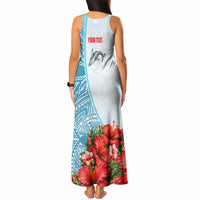 Personalized American Samoa Masefau Tank Maxi Dress Hibiscus Tropical Floral Whale Polynesian Tribal Pattern
