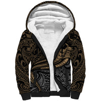 Polynesian Sherpa Hoodie Hammerhead Shark Tribal Pattern TS04 Unisex Black/Yellow - Polynesian Pride