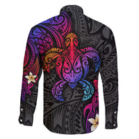 Turtle and Plumeria - Polynesian Family Matching Long Sleeve Bodycon Dress and Hawaiian Shirt TS04 - Polynesian Pride