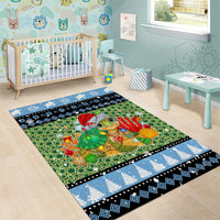 Micronesia Christmas Area Rug with Santa Turtle Coral Reef and Holiday Ocean Pattern - Polynesian Pride