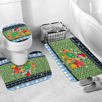 Micronesia Christmas Bathroom Set with Santa Turtle Coral Reef and Holiday Ocean Pattern - Polynesian Pride