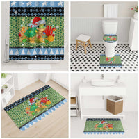 Micronesia Christmas Bathroom Set with Santa Turtle Coral Reef and Holiday Ocean Pattern - Polynesian Pride