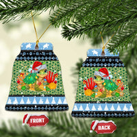 Micronesia Christmas Ceramic Ornament with Santa Turtle Coral Reef and Holiday Ocean Pattern - Polynesian Pride
