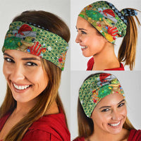 Micronesia Christmas Neck Gaiter with Santa Turtle Coral Reef and Holiday Ocean Pattern - Polynesian Pride