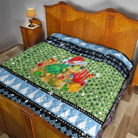 Micronesia Christmas Quilt with Santa Turtle Coral Reef and Holiday Ocean Pattern - Polynesian Pride