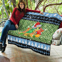 Micronesia Christmas Quilt with Santa Turtle Coral Reef and Holiday Ocean Pattern - Polynesian Pride