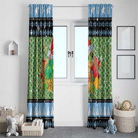 Micronesia Christmas Window Curtain with Santa Turtle Coral Reef and Holiday Ocean Pattern - Polynesian Pride