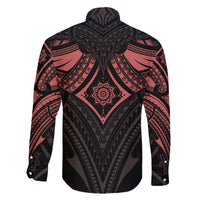Feminine Polynesian Family Matching Off Shoulder Long Sleeve Dress and Hawaiian Shirt Mandala Tattoo Style TS04 - Polynesian Pride