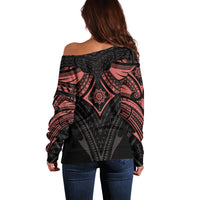 Feminine Polynesian Off Shoulder Sweater Mandala Tattoo Style TS04 - Polynesian Pride