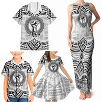 Aiga Samoa Raised Fist Family Matching Tank Maxi Dress and Hawaiian Shirt Polynesian Tribal Tattoo Art Family Pride TS04 - Polynesian Pride