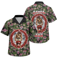 Samoa Aiga Polynesian Family Matching Summer Maxi Dress and Hawaiian Shirt Tropical Floral Hibiscus Pattern Island Heritage TS04 Son's Shirt Green Red - Polynesian Pride