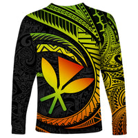 Hawaii Kanaka Maoli Long Sleeve Shirt Polynesian Tornado Infusion Gradient TS04 - Polynesian Pride