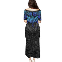 Polynesian Ray Pattern Family Matching Puletasi Dress and Hawaiian Shirt TS04 - Polynesian Pride