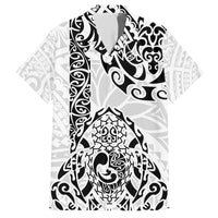 Hawaii Hawaiian Shirt with Polynesian Turtle TS04 Black White - Polynesian Pride