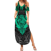 Polynesian Summer Maxi Dress Abstract Tiki TS04 Women Black Yellow - Polynesian Pride