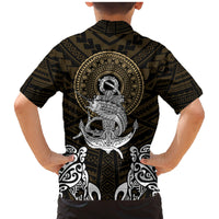 Polynesian Swordfish Family Matching Mermaid Dress and Hawaiian Shirt with Anchor Pattern and Tribal Turtle TS04 - Polynesian Pride