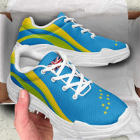 Tuvalu Chunky Sneakers Flag-Inspired Curve Style
