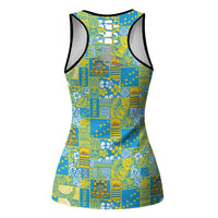 Tuvalu Manuia te Kilisimasi Hollow Tank Top Pacific Patchwork Xmas Vibes - Polynesian Pride