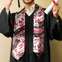 Uteute Tahiti Tiare Monstera Graduation Stole Polynesian Pattern Curve Style