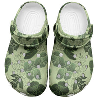 Vesuvian Green Aloha Hawaii Hibiscus Orchid Seamless Clogs Shoes