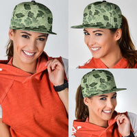 Vesuvian Green Aloha Hawaii Hibiscus Orchid Seamless Snapback Cap