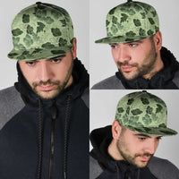 Vesuvian Green Aloha Hawaii Hibiscus Orchid Seamless Snapback Cap