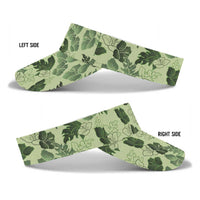 Vesuvian Green Aloha Hawaii Hibiscus Orchid Seamless Sun Visor Cap
