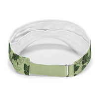 Vesuvian Green Aloha Hawaii Hibiscus Orchid Seamless Sun Visor Cap